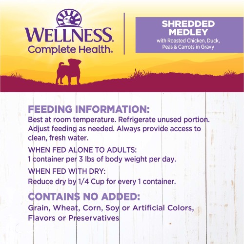 <p>Best at room temperature. Refrigerate unused portion. Adjust feeding as needed. Always provide water.</p>
<p>When fed alone to adults: 1 container PER 3 lbs of body weight PER day. </p>
<p>When fed with dry: reduce dry by ¼ cup for every 1 container.</p>
