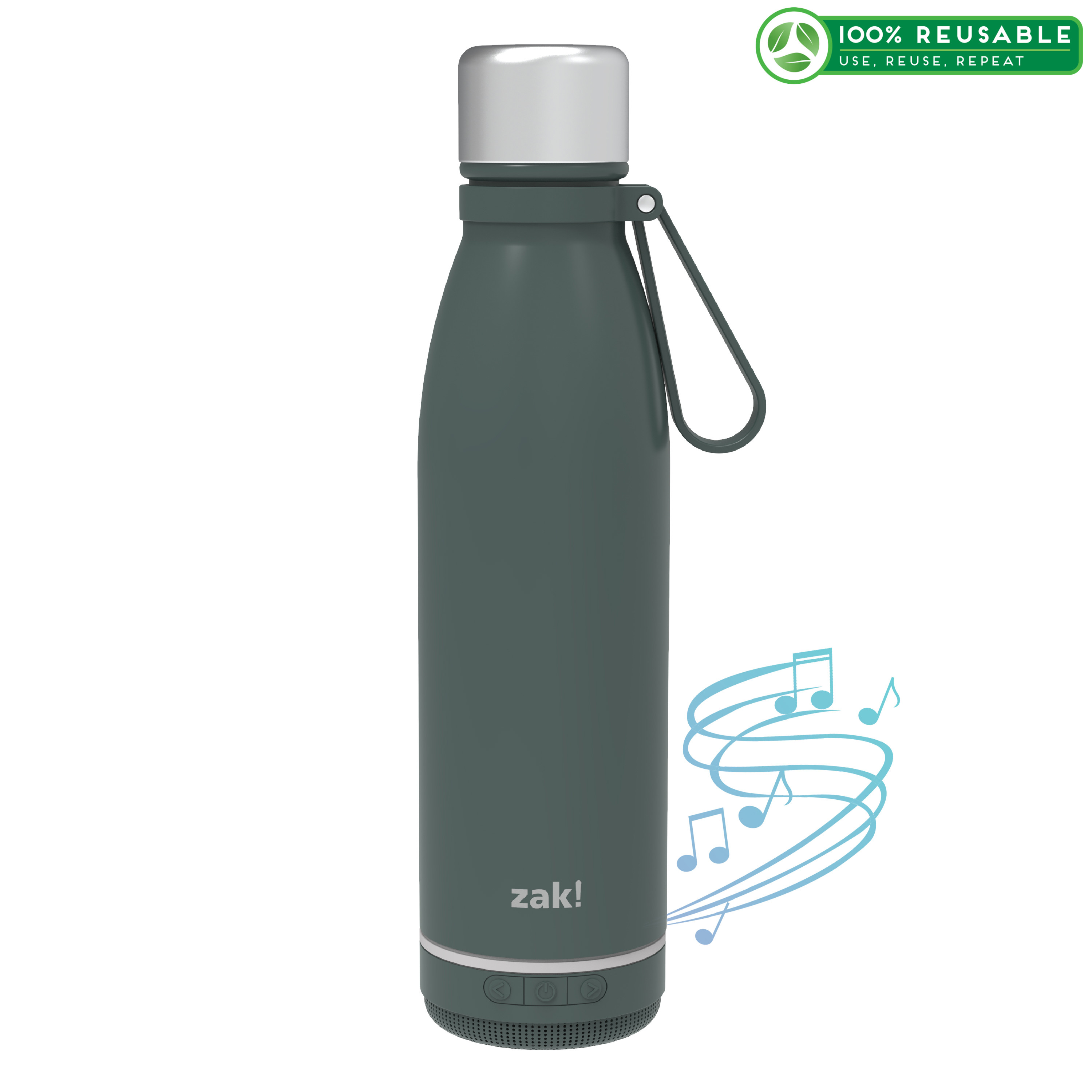 Zak Play 17.5 ounce Stainless Steel Tumbler with Bluetooth Speaker, Gray slideshow image 1 Zak Play 17.5 ounce Stainless Steel Tumbler with Bluetooth Speaker, Gray slideshow image 1