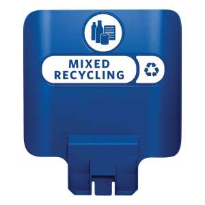 Rubbermaid Commercial, Slim Jim, 23 gal, Blue, Recycling Station Billboard