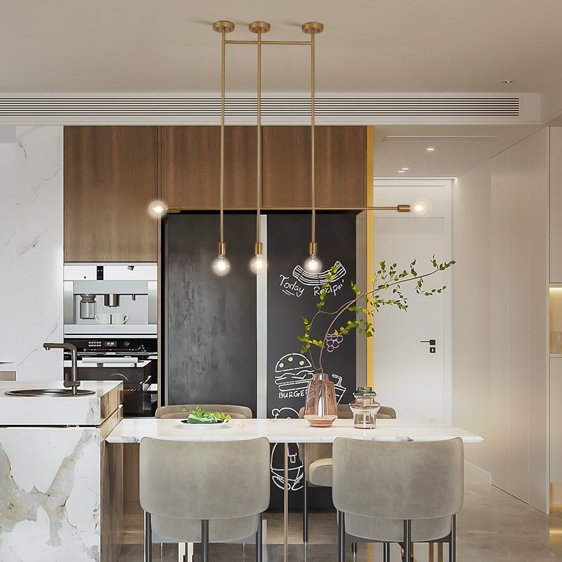 Modern Pendant Modern Style Pendant 5 Light — installation 3