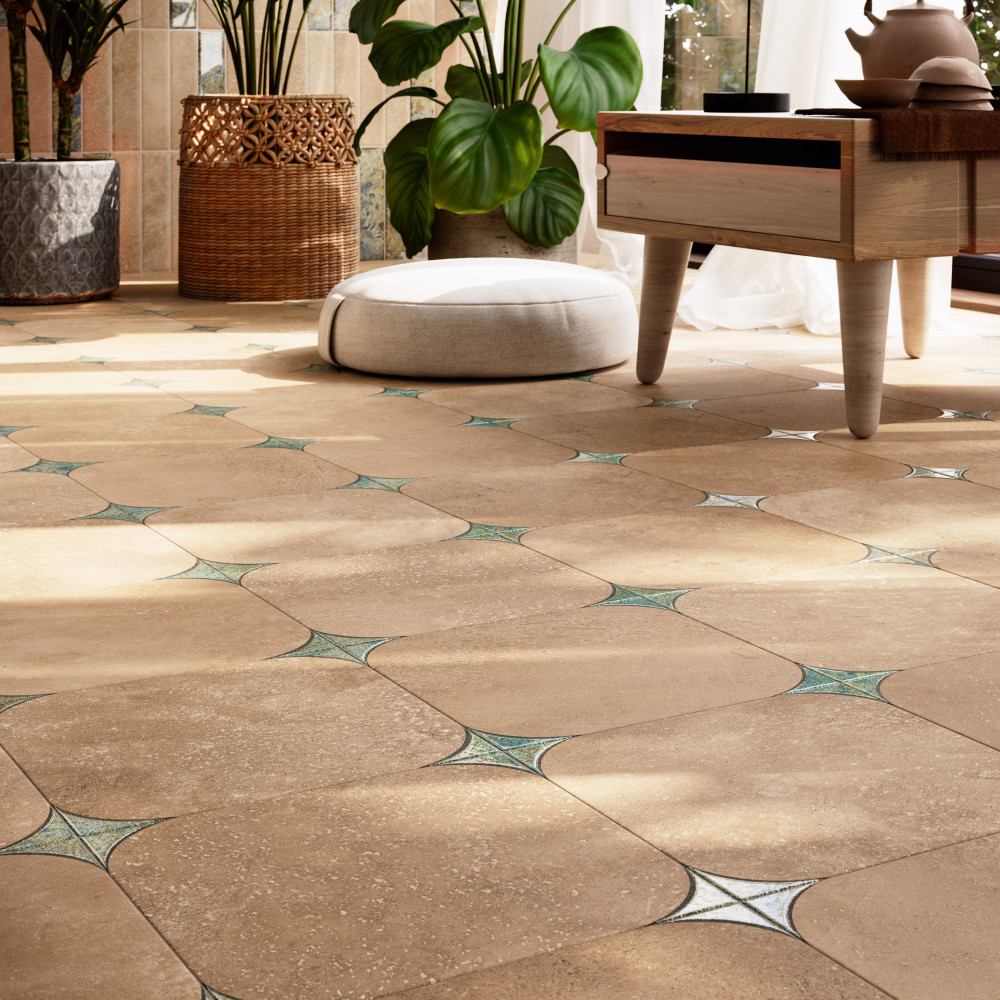 Atlas Star Quartet Cotto Ocean 9-3/4 in. x 9-3/4 in. Porcelain Floor and Wall Tile