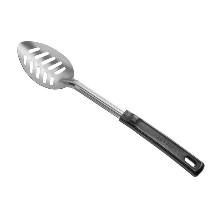 14-inch stainless steel slotted basting spoon with Grip ‘N Serv® handle