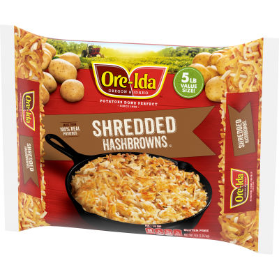 Ore-Ida Shredded Hash Browns Potatoes Value Size, 5 lb Bag