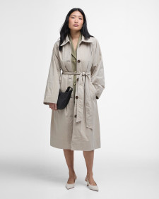 Garbo Showerproof Trench Coat Light Sand/Rosemary Tartan
