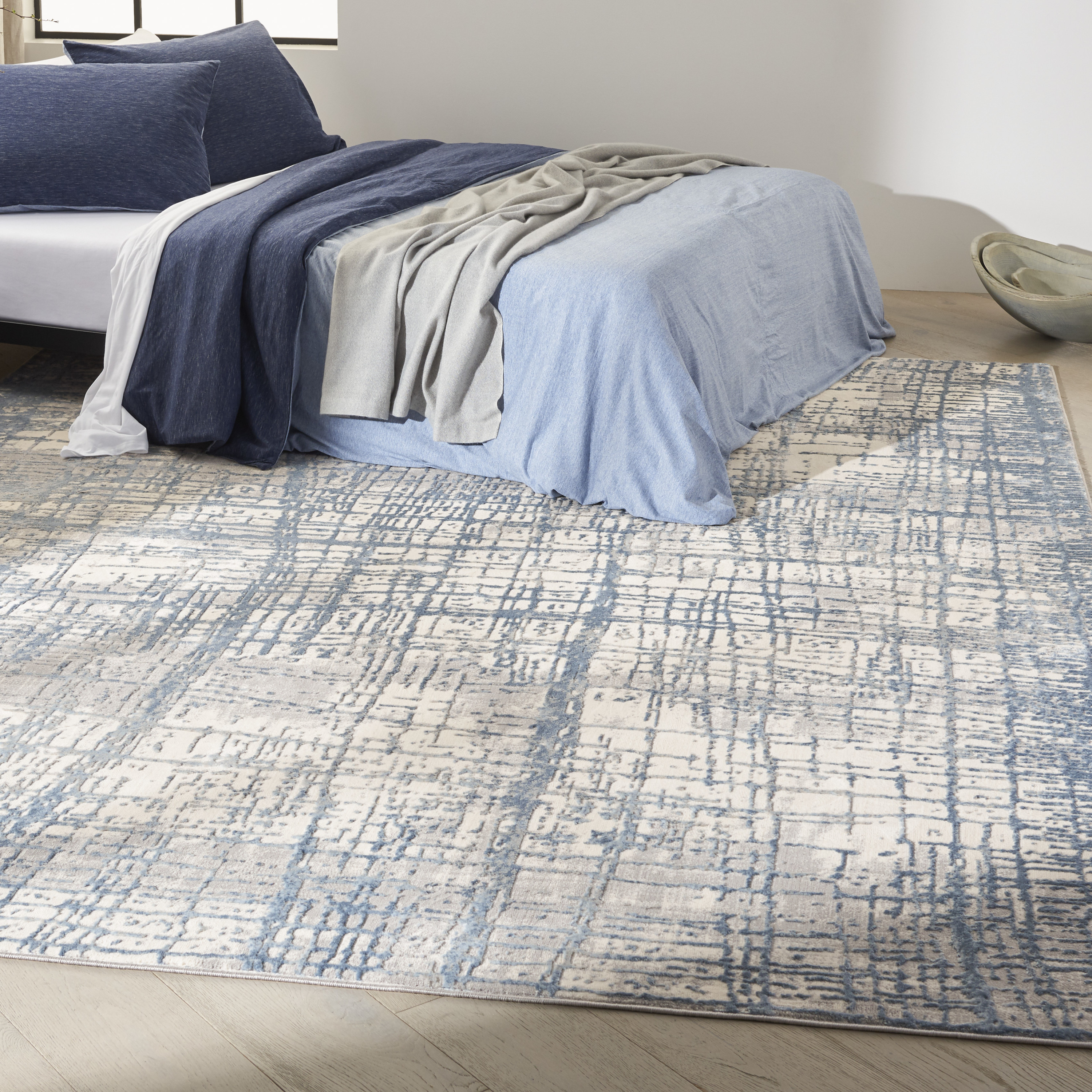 Calvin Klein CK950 Rush 9' x 12' Ivory Blue Modern Indoor Rug