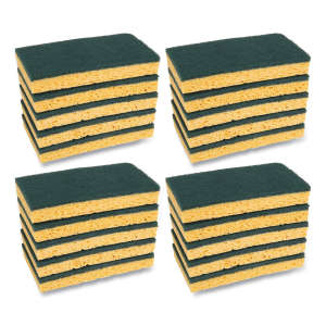 Boardwalk, Medium Duty Scouring Sponge, Rectangle, 6.1"x3.6", Yellow/Green