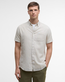 Fulbrook Tailored Short-Sleeved Striped Shirt Stone