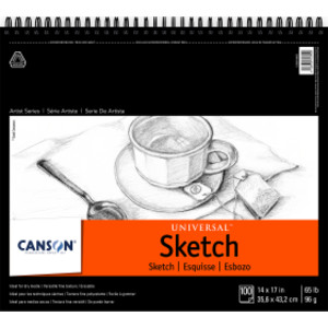 Artist Series Universal Sketch Pad, Top Wire Binding, 100 Sheet, 14x17 inch, 1 Count