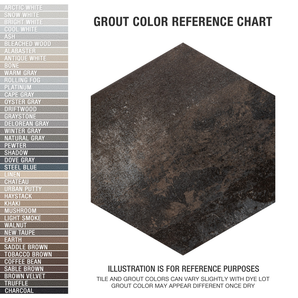 Industrial Hex Multi Mix 8-1/2 in. x 9-7/8 in. Porcelain Floor and Wall Tile