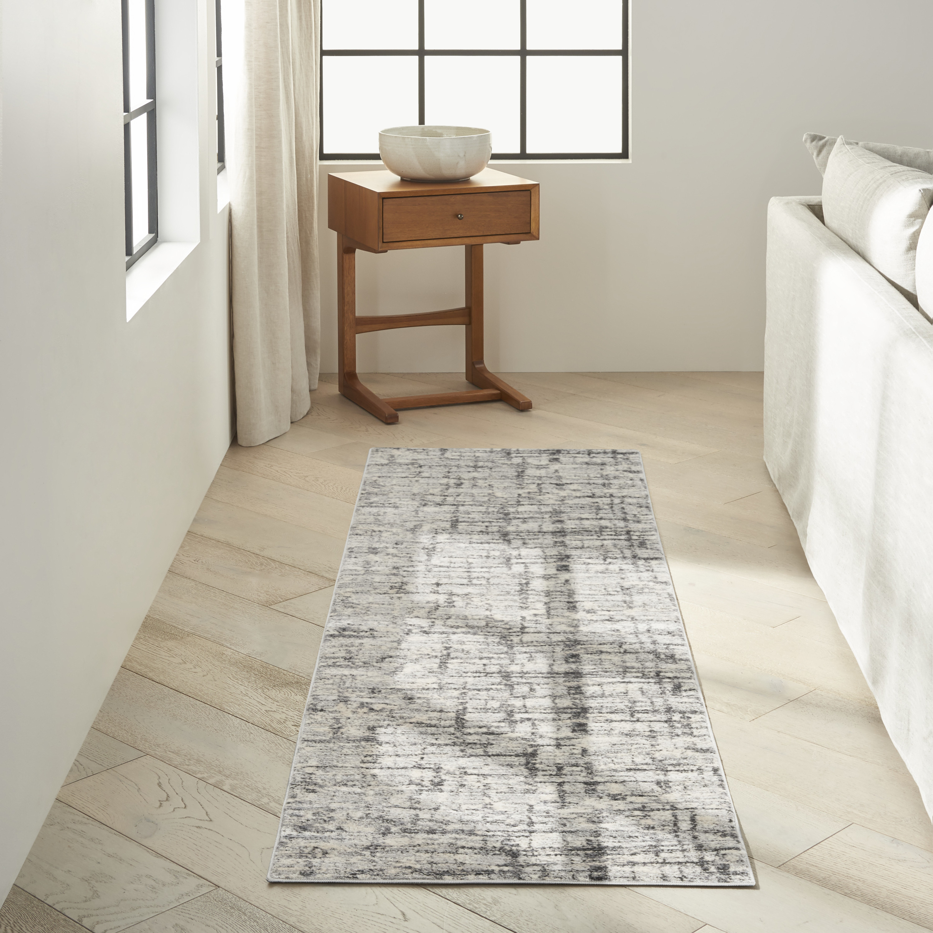 Calvin Klein CK950 Rush 2'3" x 7'3" Ivory Grey Modern Indoor Rug