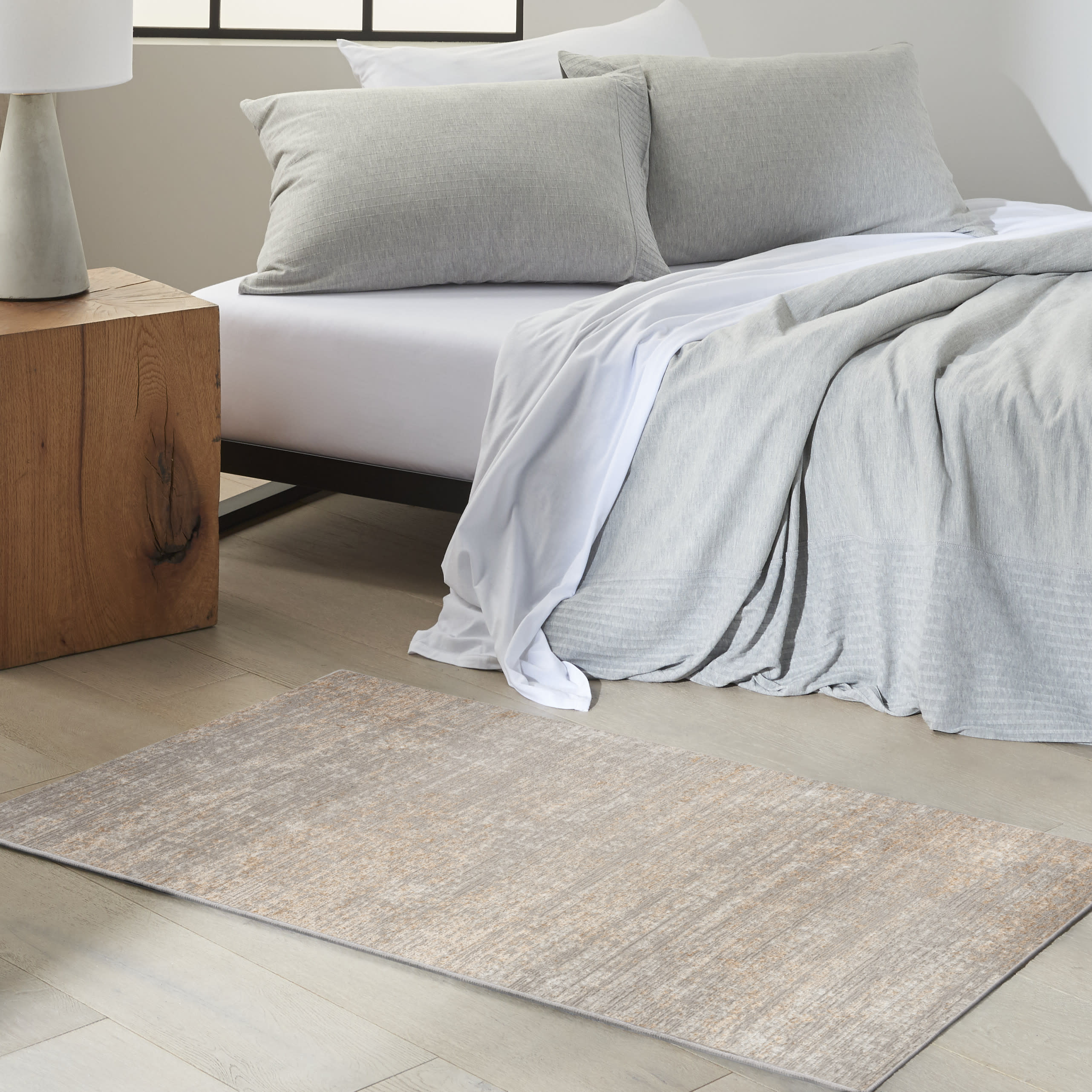Calvin Klein CK029 Captivating 3'2" x 5' Grey Beige Modern Indoor Rug