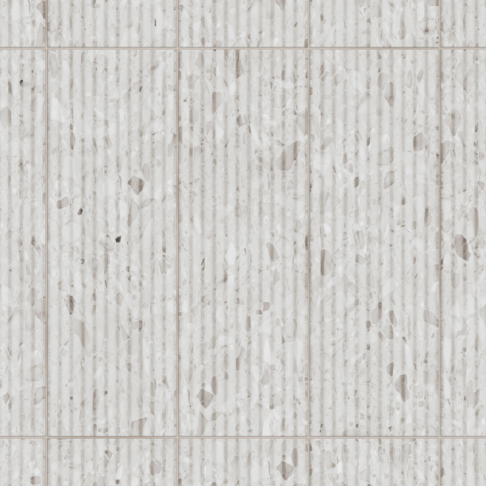 Marbilia Fluted Terrazo White 15-3/4 in. x 47-1/4 in. Porcelain Wall Tile