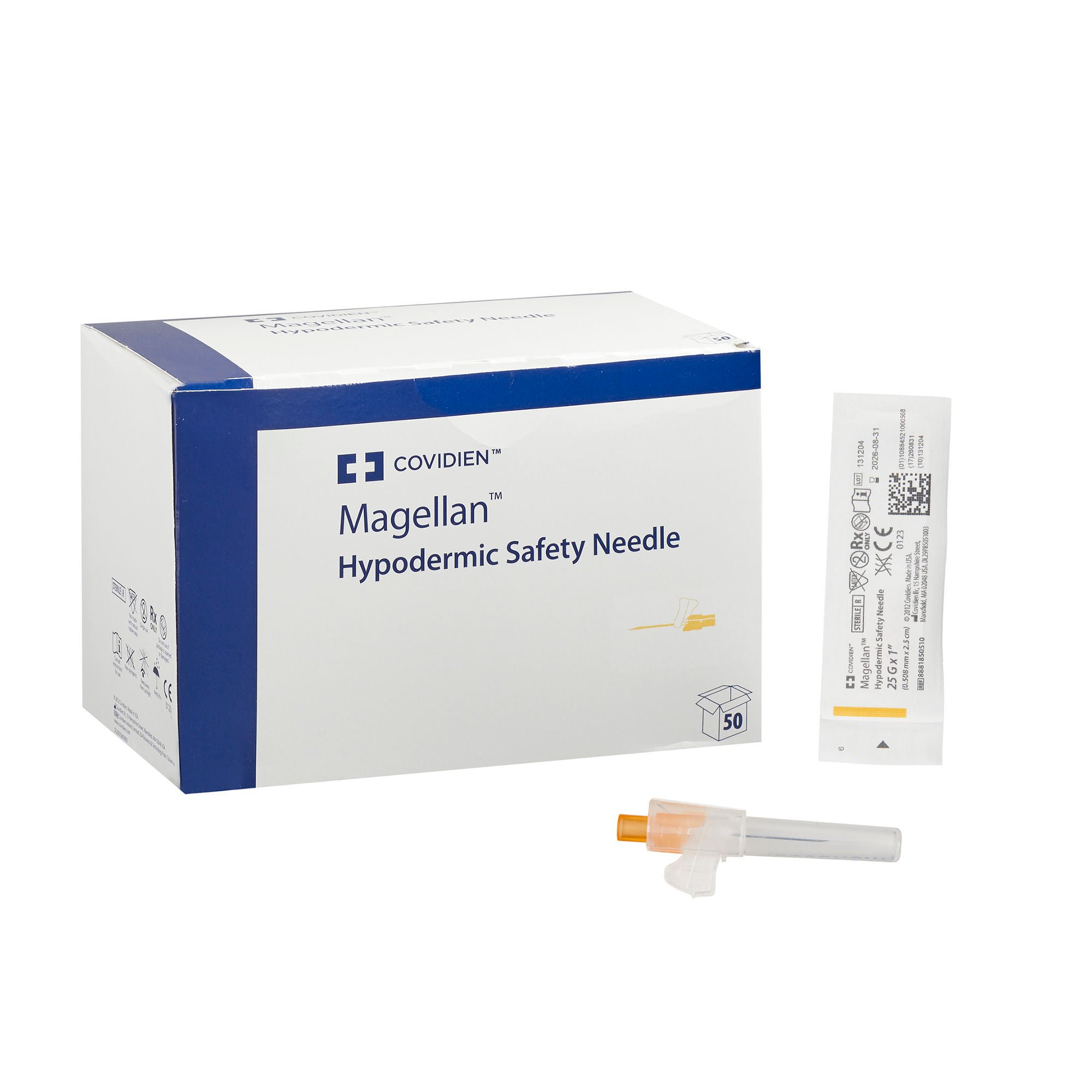 Monoject™ Magellan™ Safety Hypodermic Needle, 25 Gauge, 1 Inch