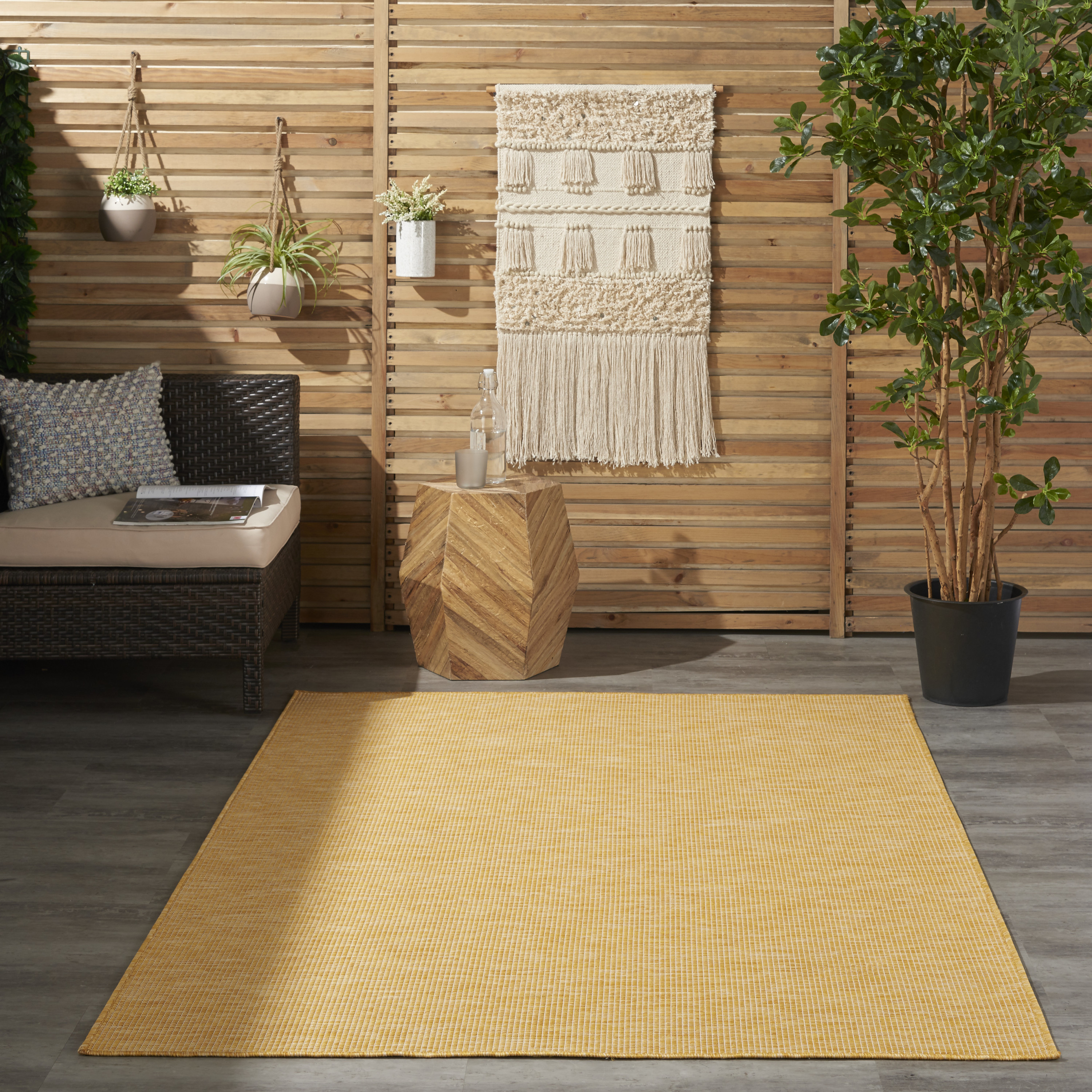 Nourison Positano 4' x 6' Yellow Modern Rug