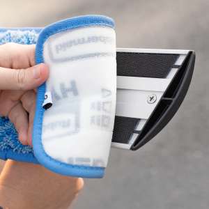 Rubbermaid Commercial, HYGEN, Microfiber Hook & Loop Mop, 11"W, Blue