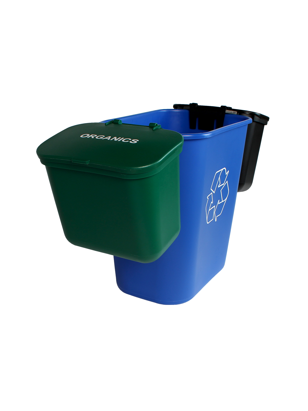 OFFICE COMBO – Triple – Kit – 14 Q – Mobius Loop-Organics-Waste – Solid Lift – Blue-Green-Black