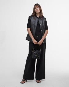 Rosa Faux-Leather Quilted Gilet Classic Black