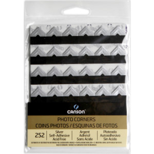 Canson Self-Adhesive Photo Corners, Silver, Set of 252