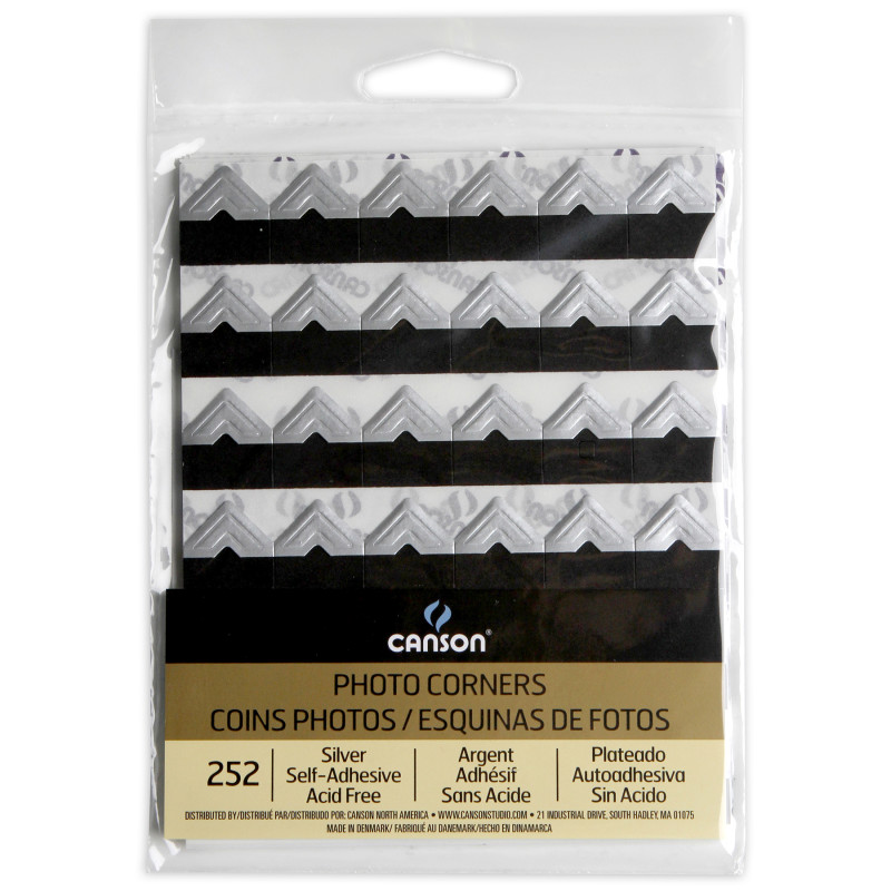 Canson Self-Adhesive Photo Corners, Silver, Set of 252