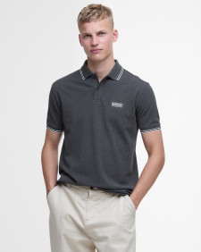 Evan Short-Sleeved Polo Shirt Asphalt Marl/White
