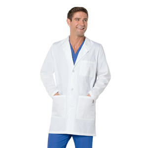 Landau Scrub Zone Unisex Lab Coat for Men and Women: 3 Pocket, Classic Relaxed Fit, 3 Button, Notch Collar 86002-