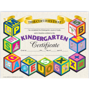 Kindergarten Certificate, 8.5" x 11", Pack of 30