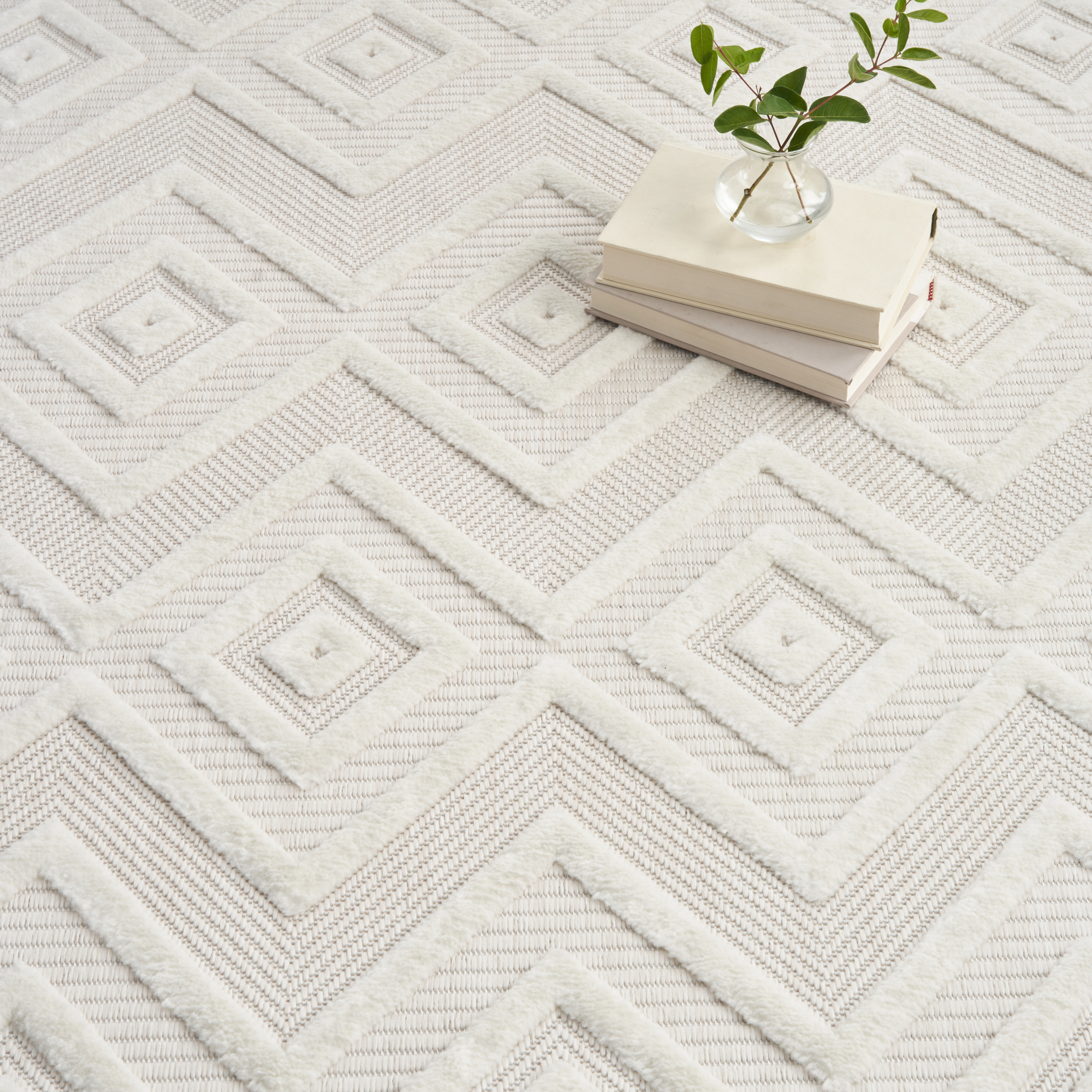 Nourison Versatile 10' x 14' Ivory White Modern Rug