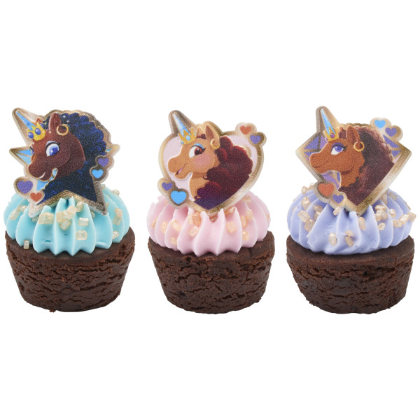 Afro Unicorn Magic Within Cupcake Rings
