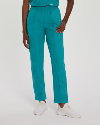 Landau 8320 Ladies Classic Stitch Crease Elastic Waist Relaxed Fit 2 Pocket Scrub Pants-Landau