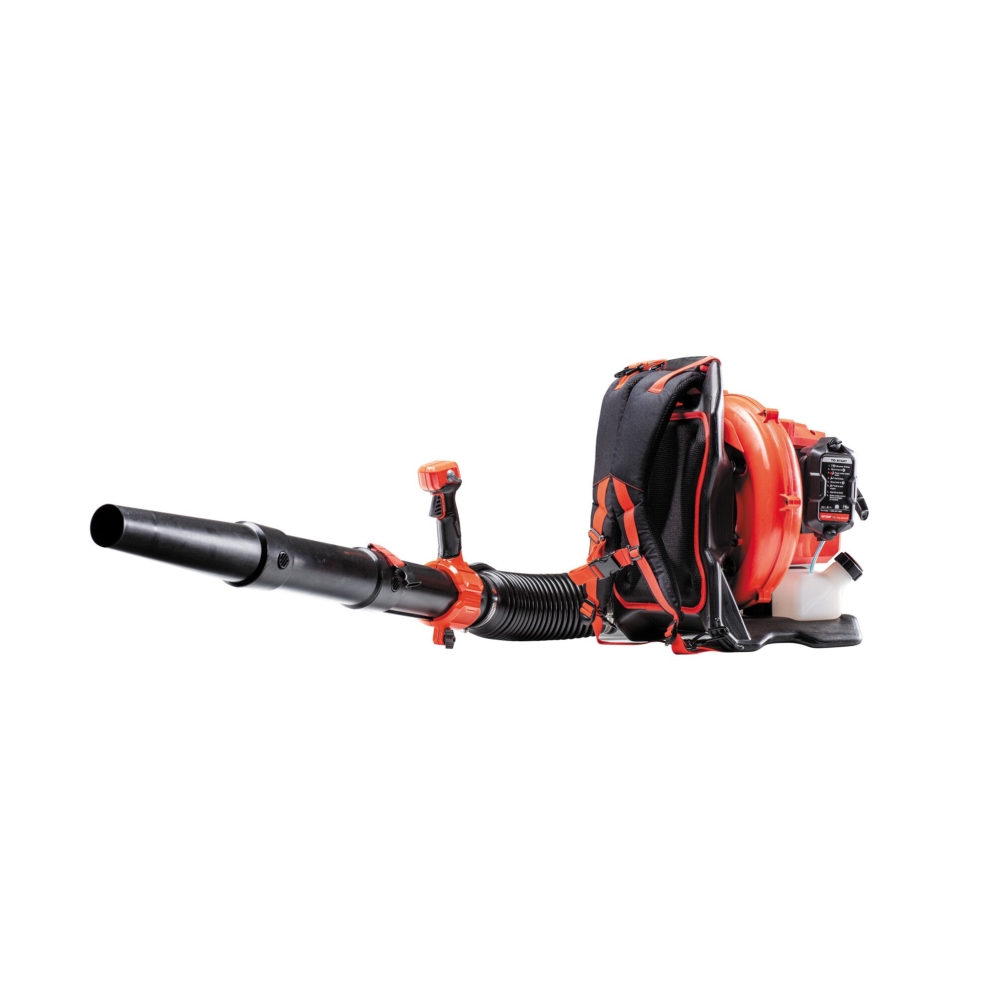 Left profile of 51 C C 2 cycle gas backpack leaf blower.
