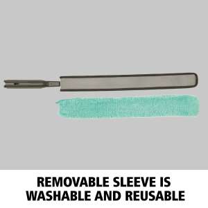 RUBQ850BK, Rubbermaid Commercial, HYGEN, 29" Microfiber Quick-Connect Flexi-Wand and Duster, Microfiber, Green
