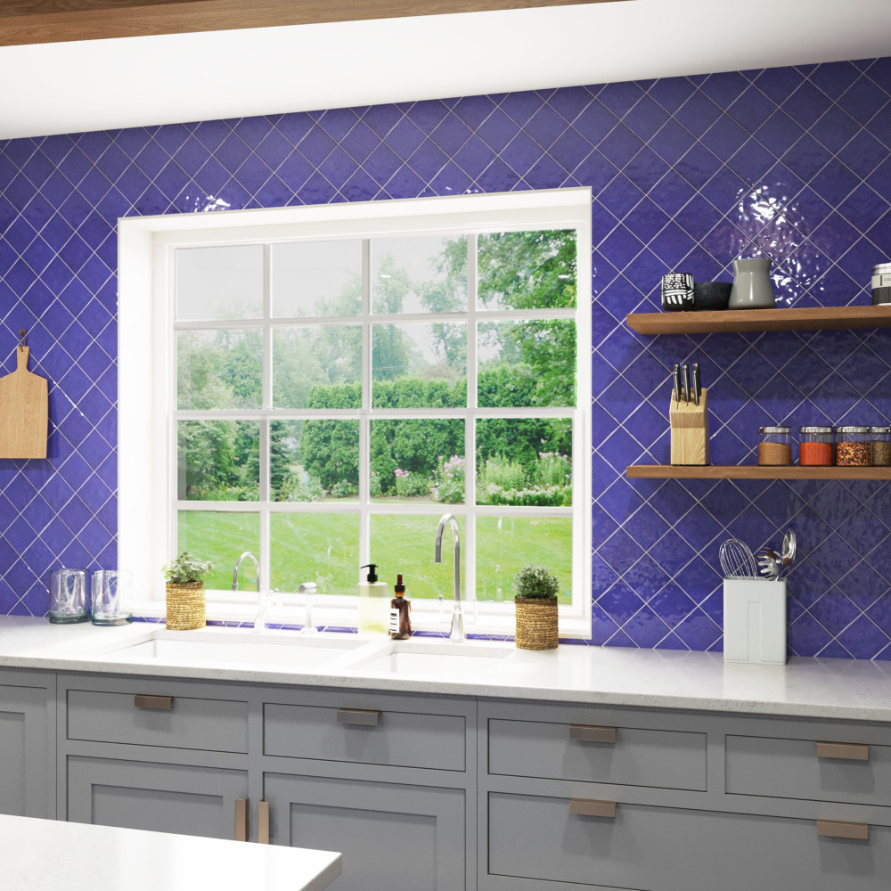 Viva Azul 4 in. x 4 in. Ceramic Wall Tile