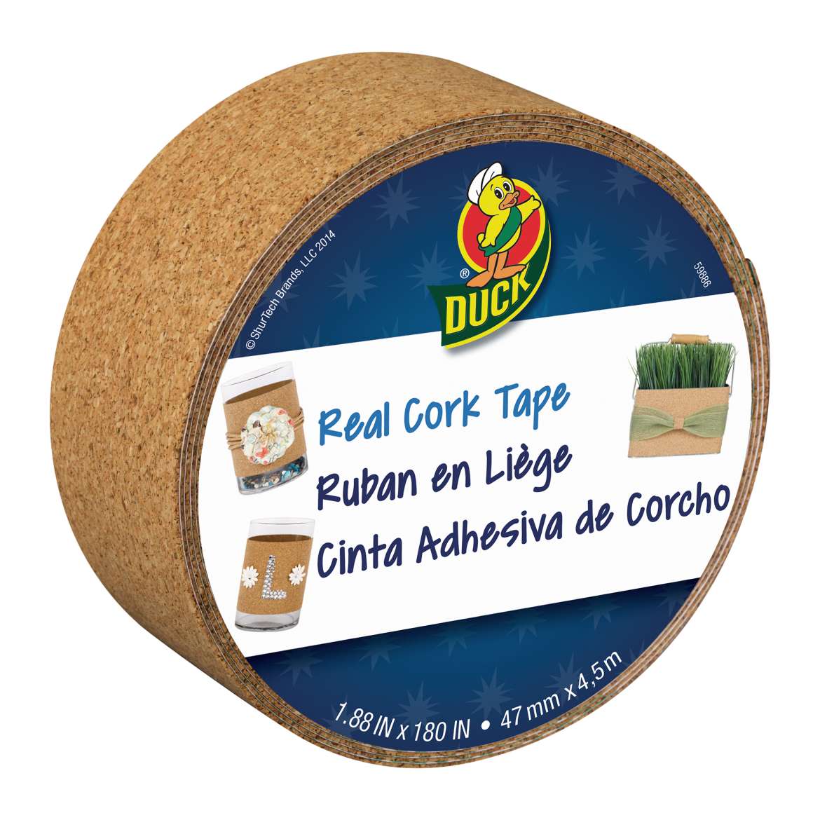 Duck® Brand Cork Tape - Tan, 1.88 in. x 5 yd. Image