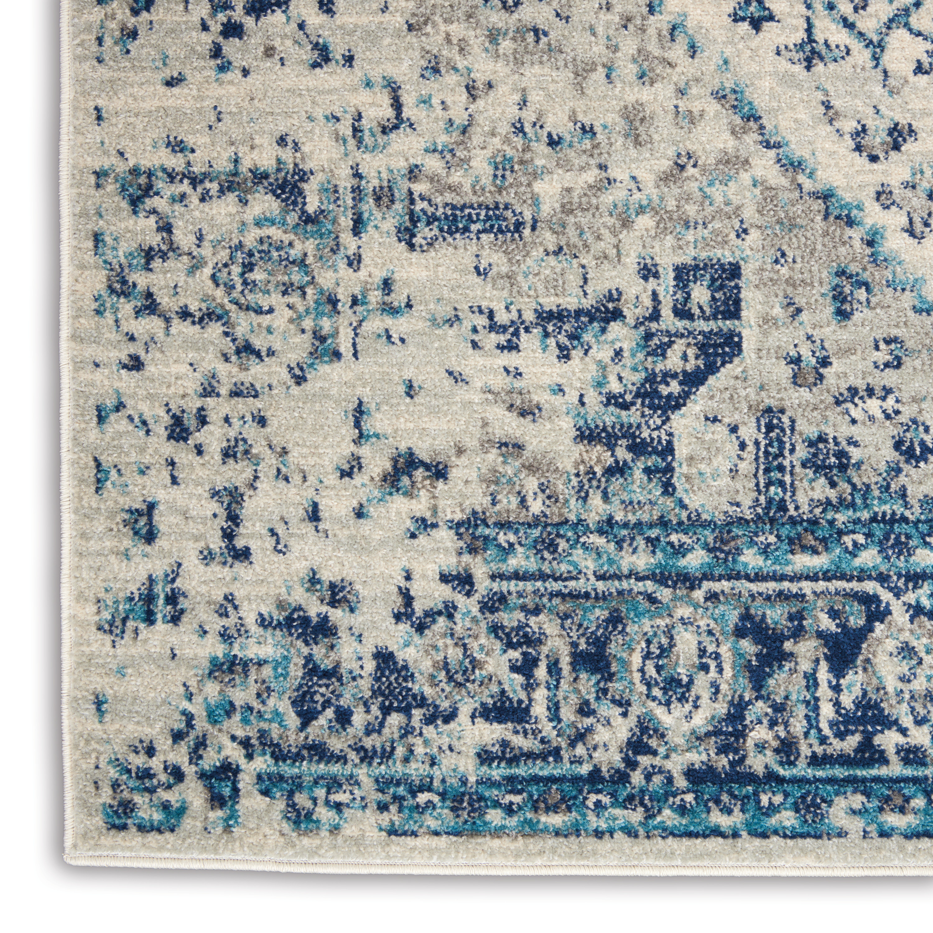 Nourison Tranquil 4' x 6' Ivory Light Blue Vintage Indoor Rug