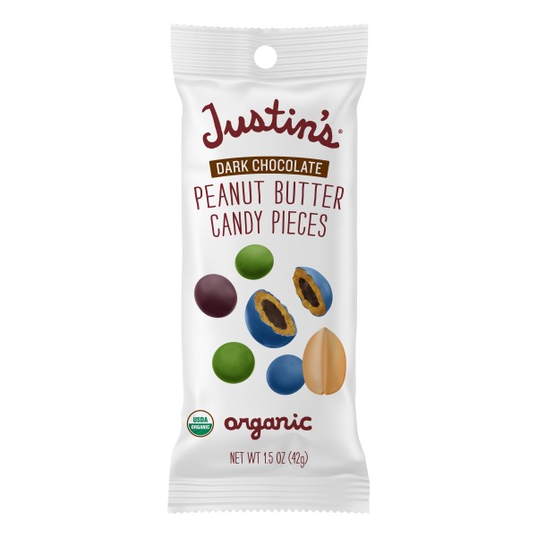 JUSTIN'S Dark Chocolate Peanut Butter Candy Pieces 6-18 Ounce Packs . C1N1 - Front No Plunge In Package (Hi Res)