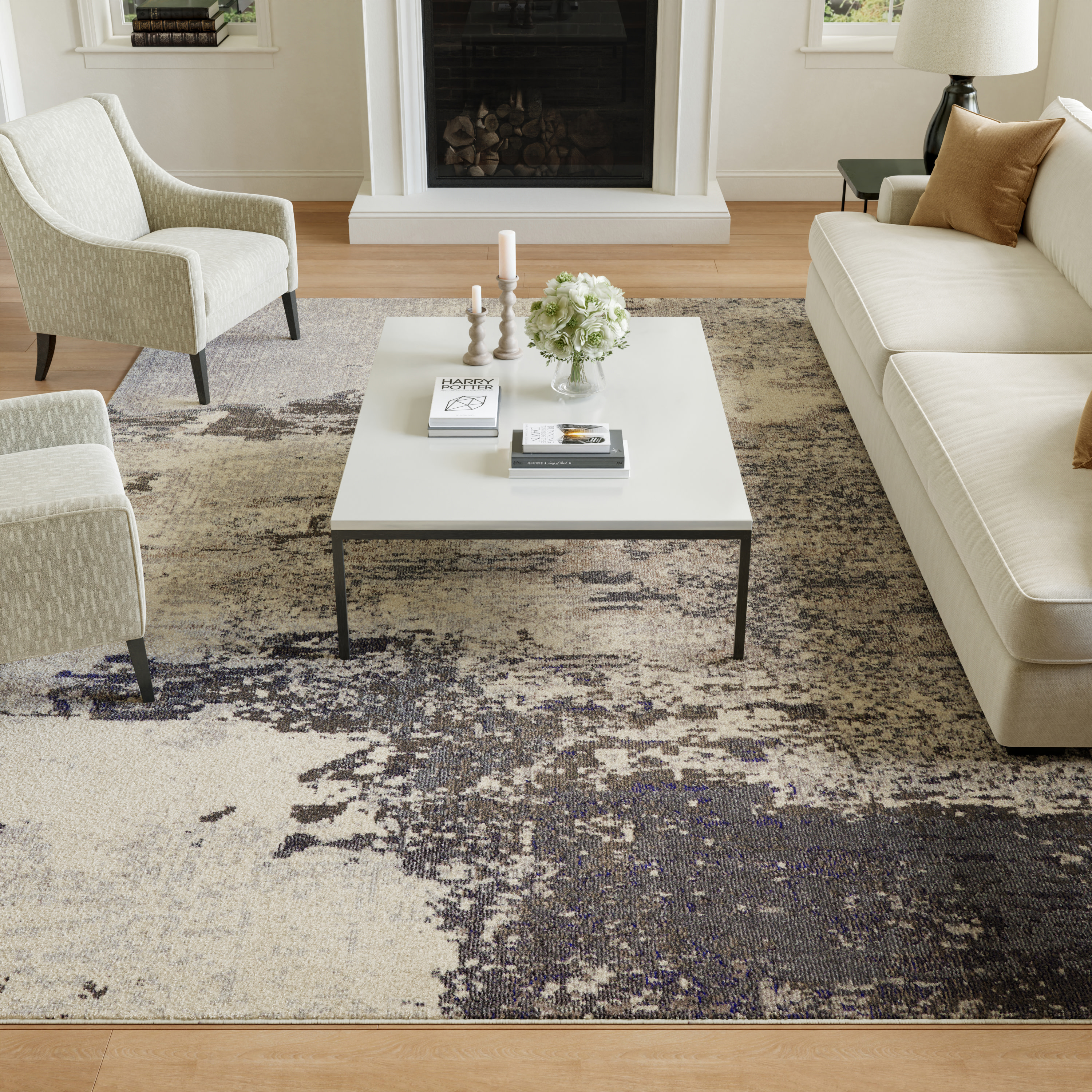 Nourison Celestial 10' x 14' Ivory Grey Modern Indoor Rug