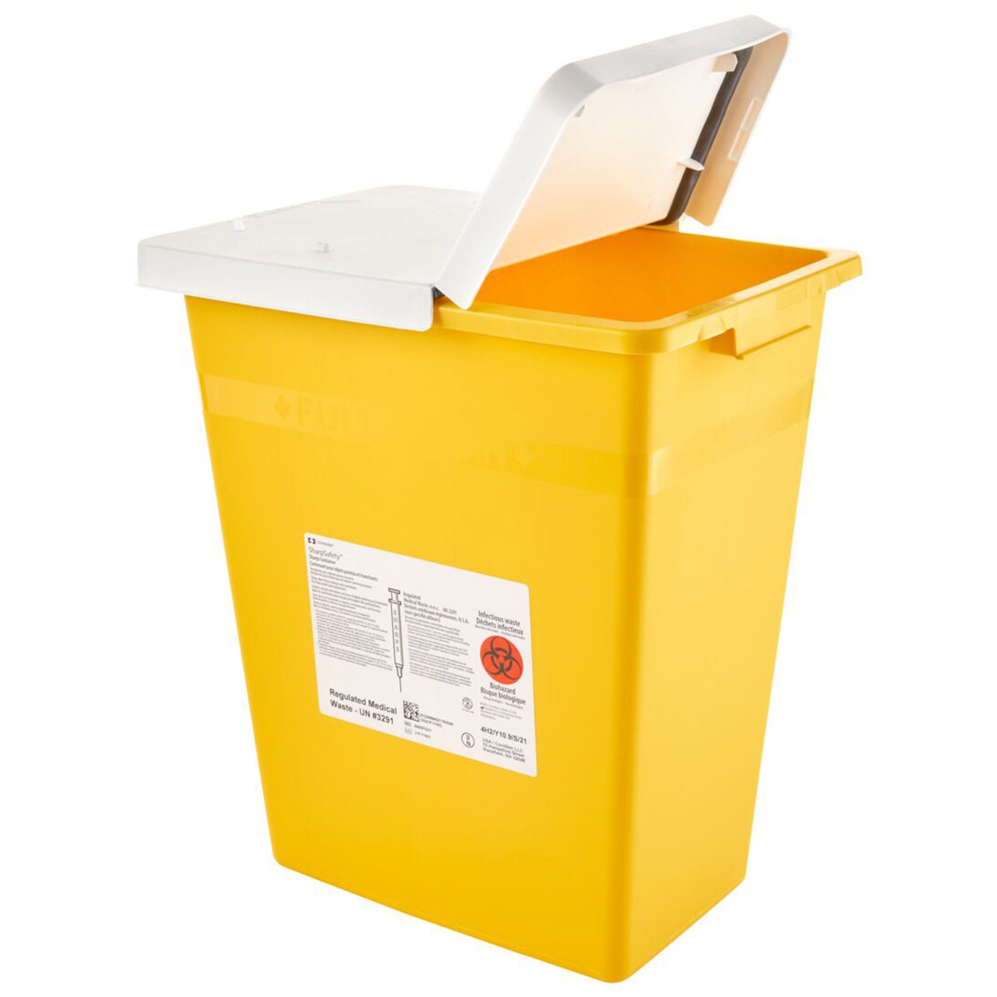 SharpSafety™ Chemotherapy Waste Container, 8 Gallon, 15.5 x 17.5 x 11 Inch