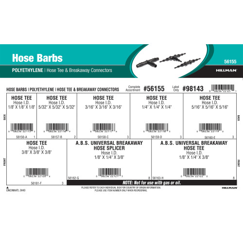 Polyethylene Hose Barbs Assortment (Hose Tee & Breakaway Connectors)