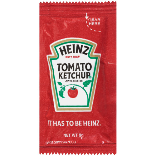 HEINZ Single Serve Ketchup Packet, 9 gr. (Pack of 1000)
