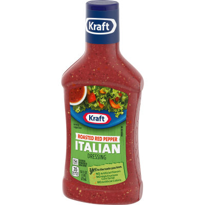 Kraft Roasted Red Pepper Italian Dressing, 16 fl oz Bottle