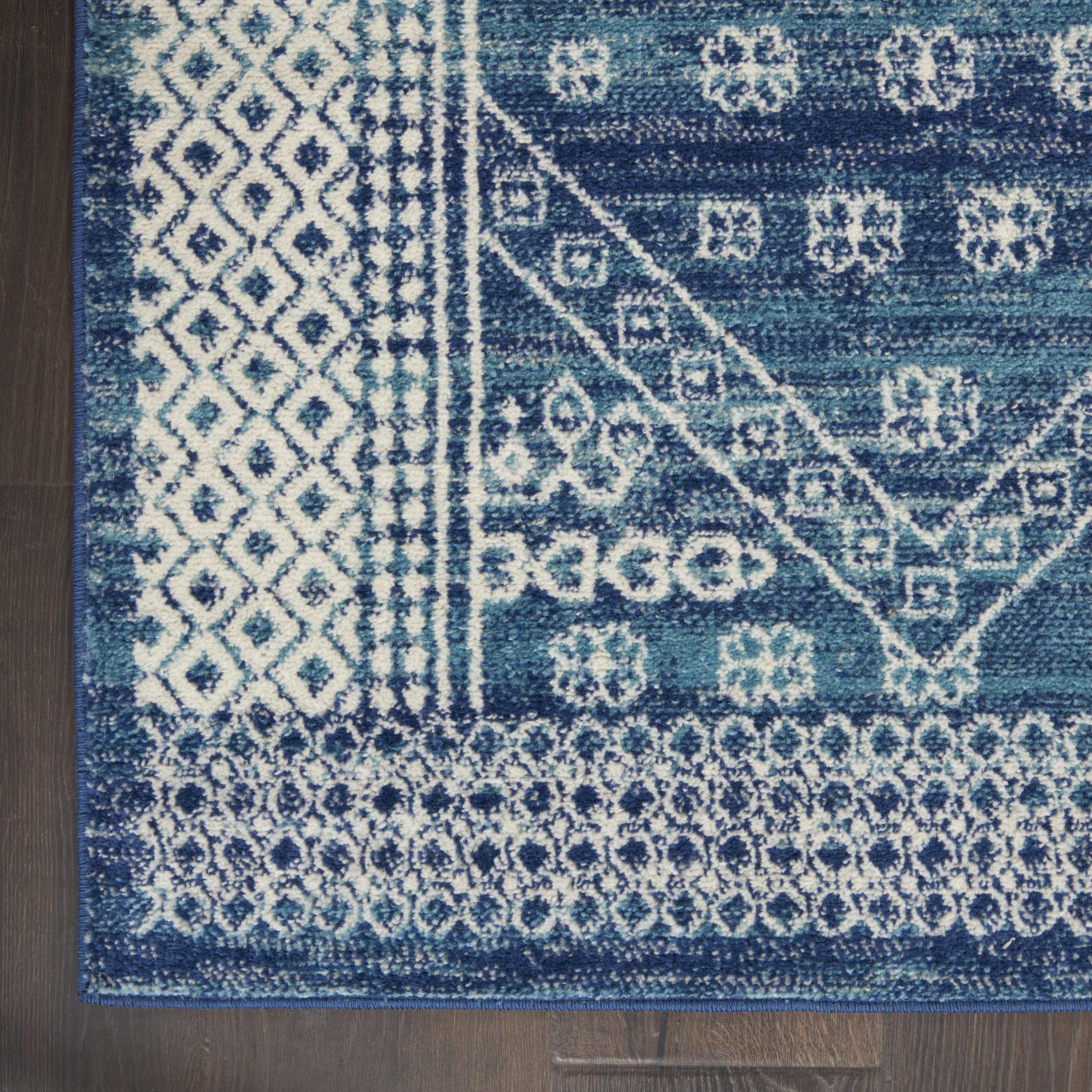 Nourison Passion 6'7" x 9'6" Navy Blue Bohemian Indoor Rug