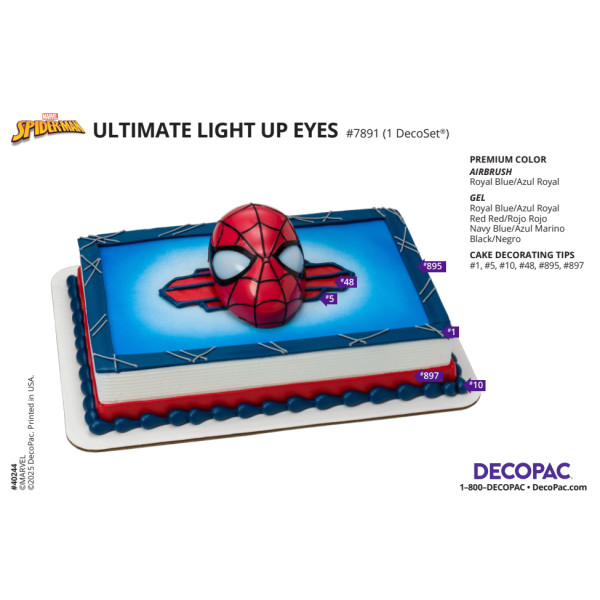 Marvel's Spider-Man™ Ultimate Light Up Eyes Cake Decorating Instruction Card