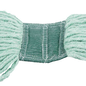Rubbermaid Commercial, Web Foot, Blend Looped-End Wet Mop Head with 5" Headband, 20 oz, Green