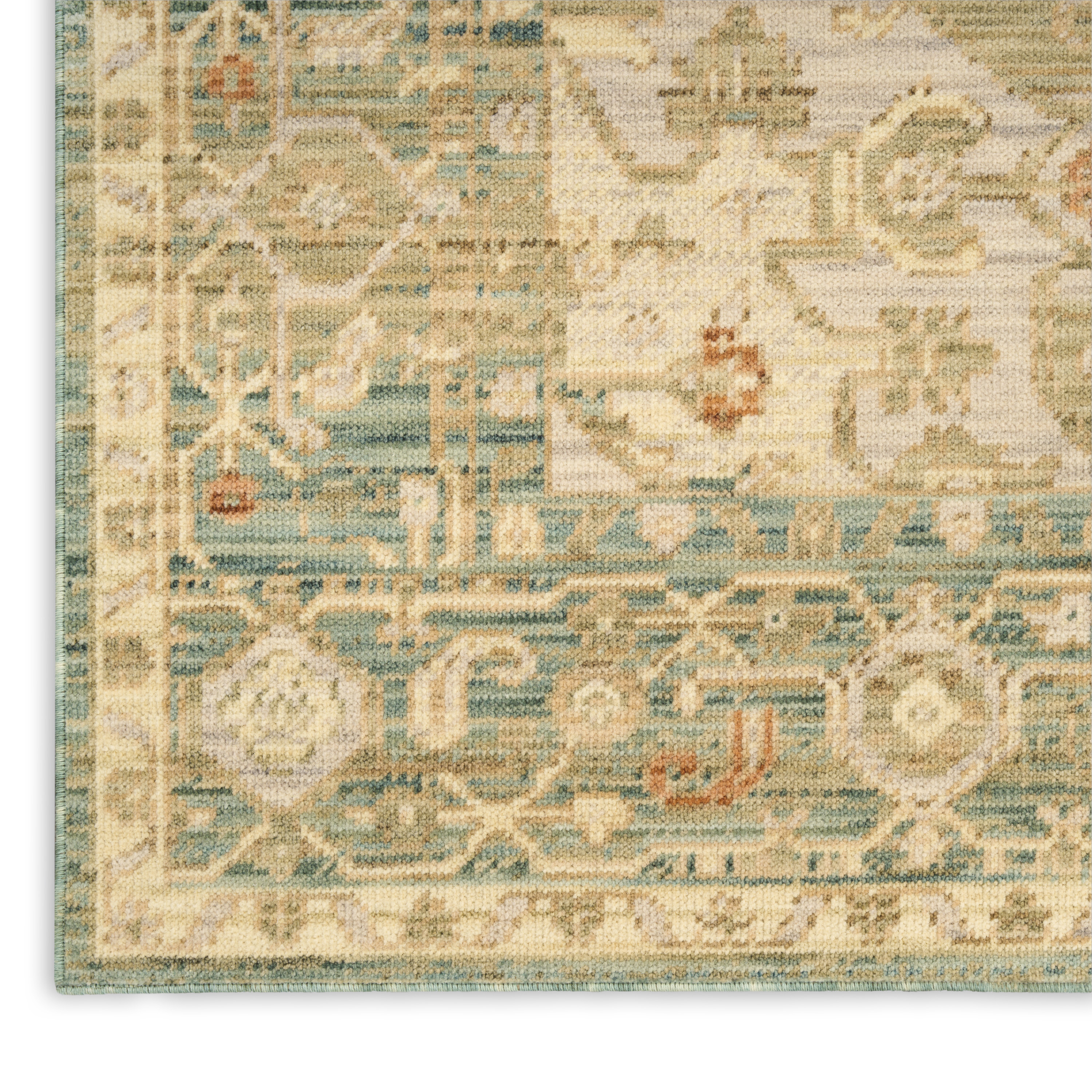 Nourison Antique Bloom 2' x 3' Teal Vintage Indoor Rug