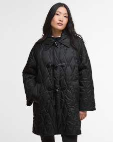 Cosette Quilted Duffle Coat Black/Onyx Tartan