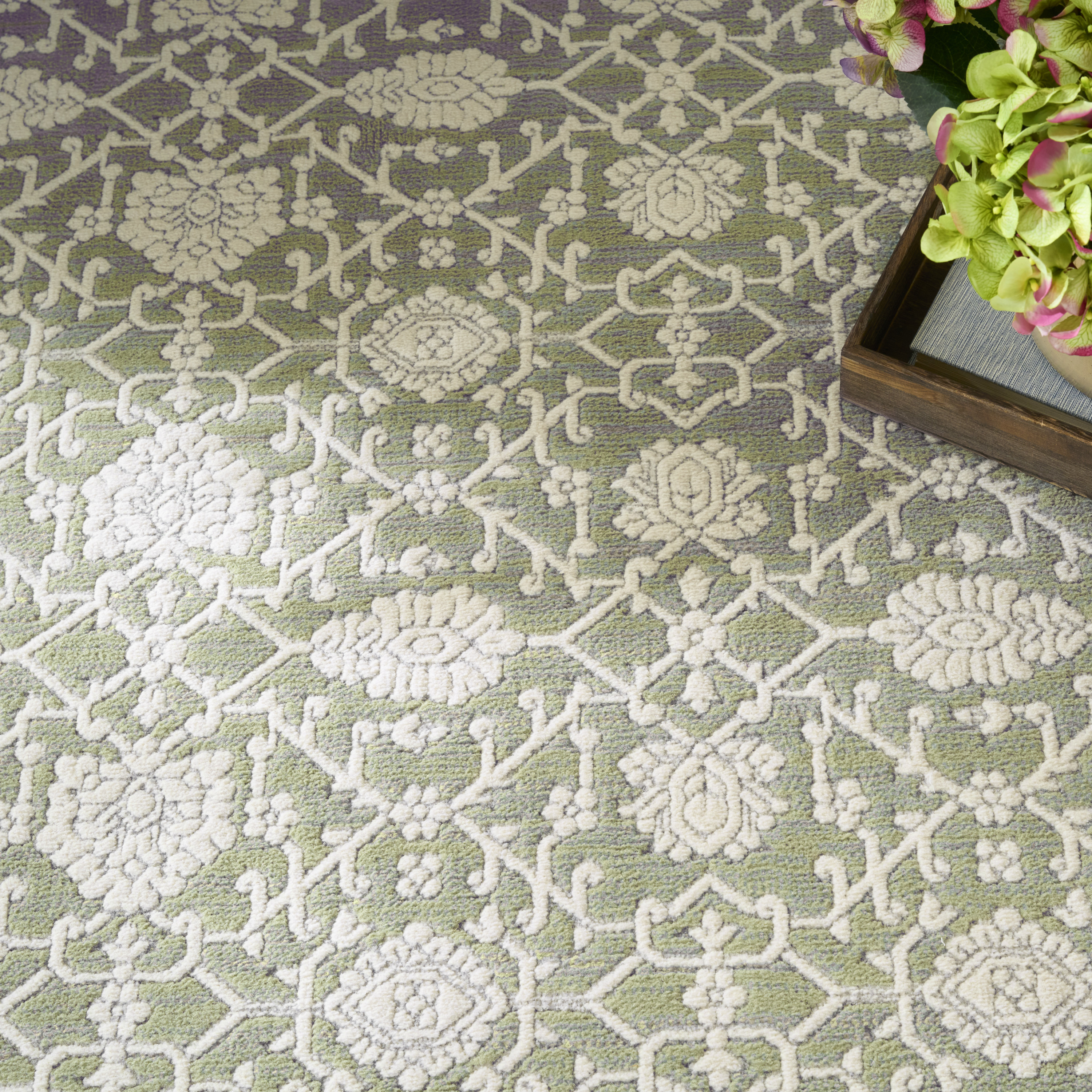 Nourison Grace 5'3" x 7'3" Sage Vintage Indoor Rug