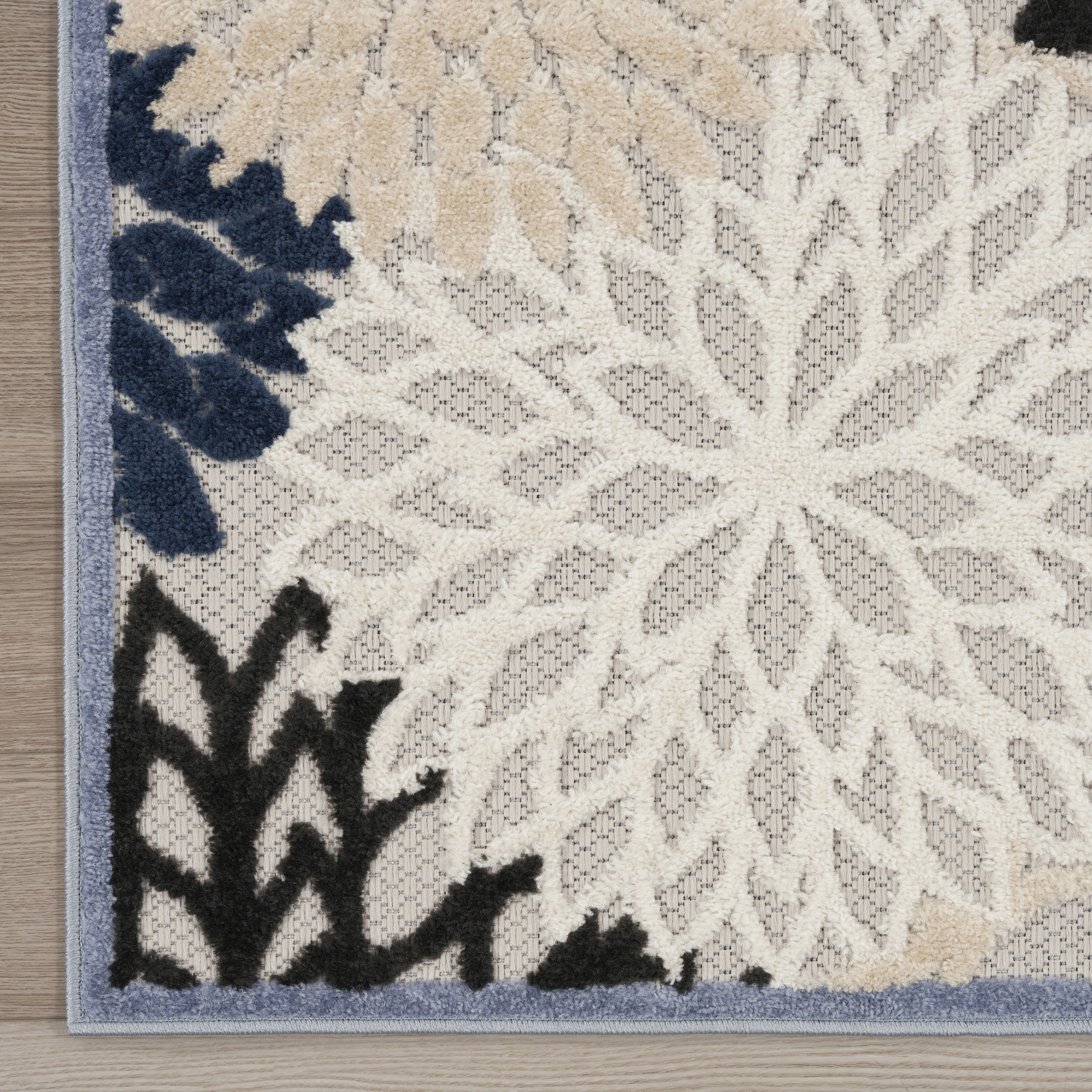 Nourison Aloha 3'6" x 5'6" Blue Multicolor Tropical Rug