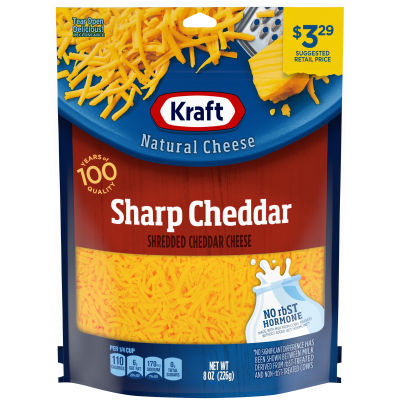 Kraft Sharp Cheddar Shredded Natural Cheese $3.29 8oz Bag