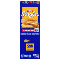 Kraft Singles American Cheese Slices 64 oz Box (96 Slices)