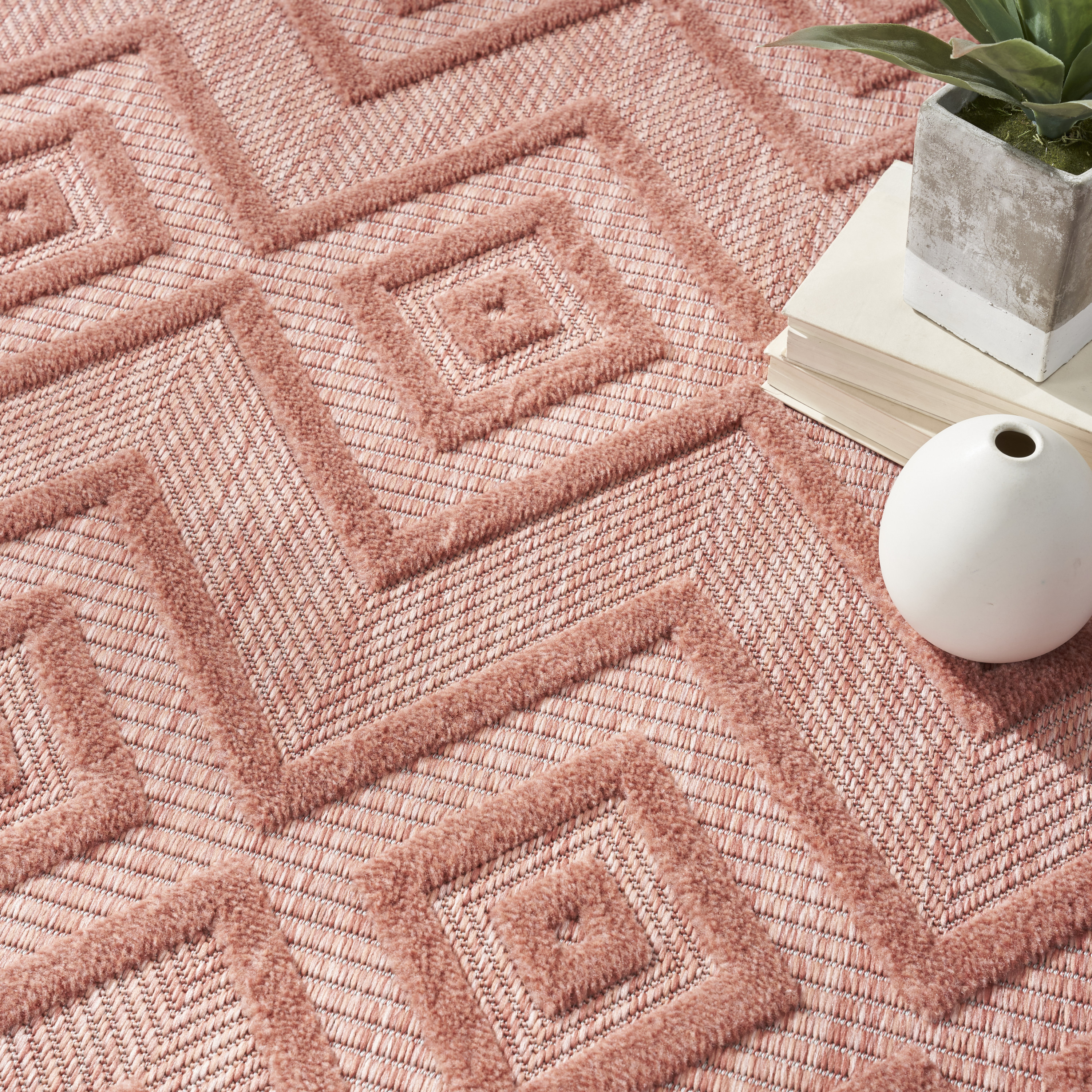 Nourison Versatile 4' x 6' Coral Orange Modern Rug